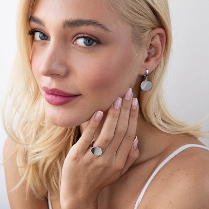 Серьги "Давина" в белом золоте (фианиты) с07627 №2