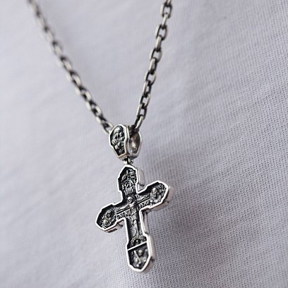 Православний хрест "Розп'яття Христове з деісусом. Ангел Хранитель. Образ Пресвятої Богородиці "Казанська" (чорніння) 132858 №8