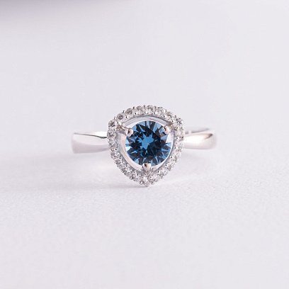 Серебряное кольцо (фианиты, кварц) 1536/1р-QLB №4