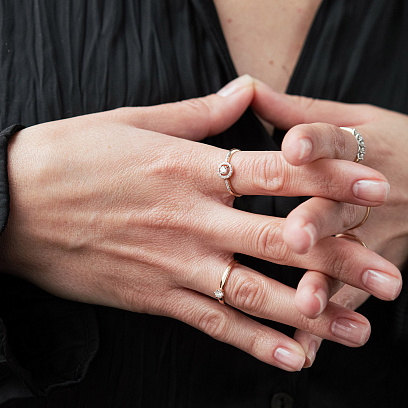 Золотое кольцо с бриллиантами 12659аг №8