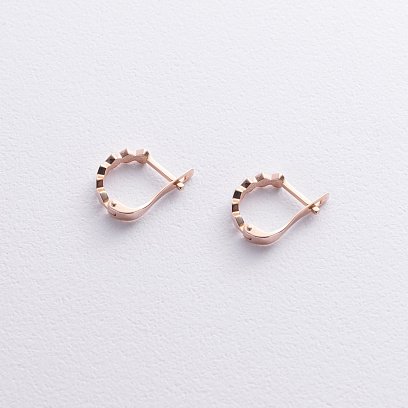 Серьги из красного золота на английской застежке с06385 №3