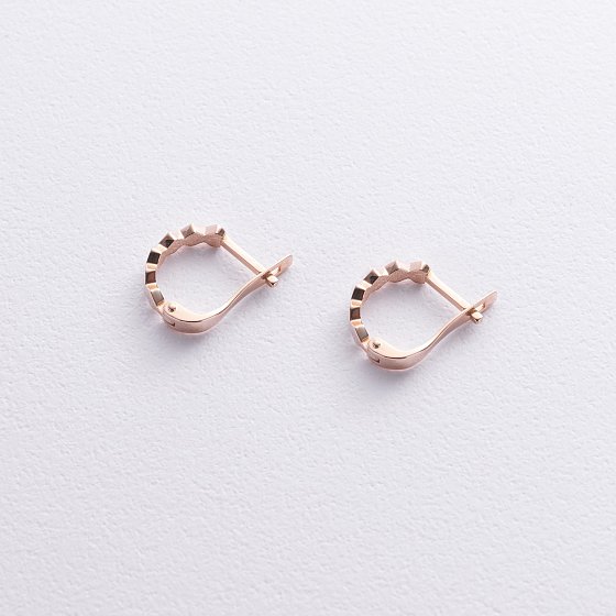 Серьги из красного золота на английской застежке с06385 №3
