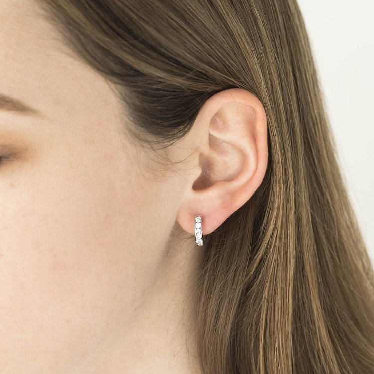 Золотые серьги (фианиты) с01865 от ювелирного магазина Оникс - 2