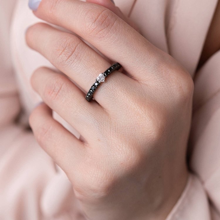 Золота каблучка з діамантами кб0260ar від ювелірного магазину Онікс - 1