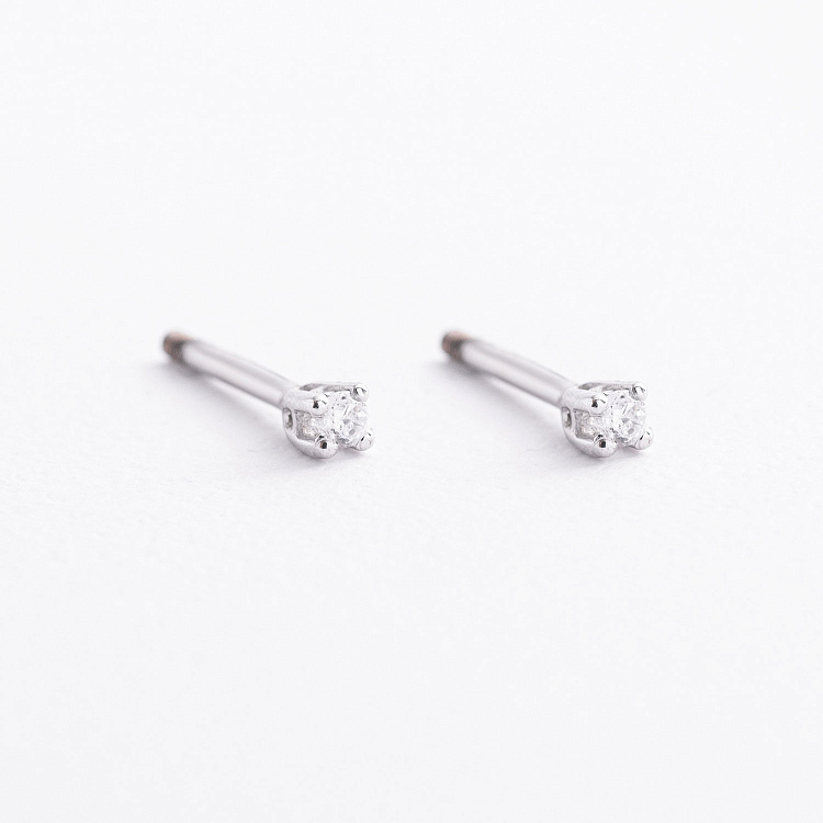 Серьги - пусеты с фианитами (белое золото) с09612 от ювелирного магазина Оникс