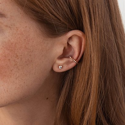 Серьга - каффа в красном золоте с07973 №2