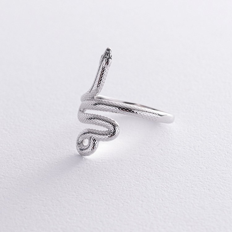 Кольцо "Змея" в белом золоте к07616 от ювелирного магазина Оникс - 3