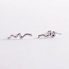 Серебряные серьги - пусеты "Змеи" 123198 от ювелирного магазина Оникс