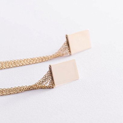 Сережки "Вишуканість" в жовтому золоті 480069М №3