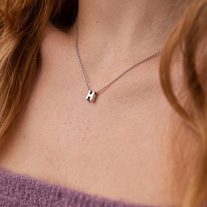 Серебряное колье с буквой "Н" 1105 Н №4