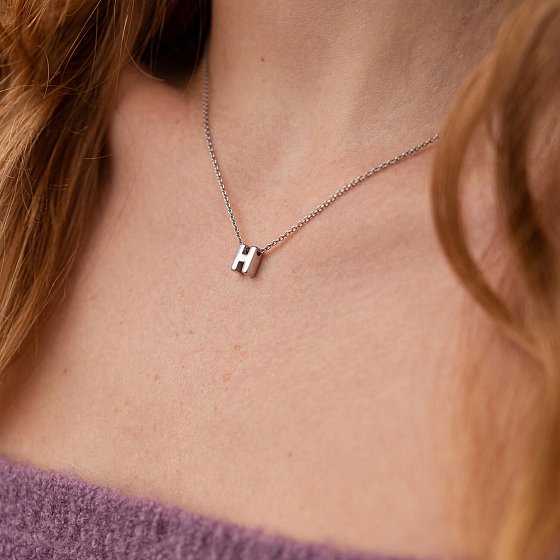 Серебряное колье с буквой "Н" 1105 Н №4