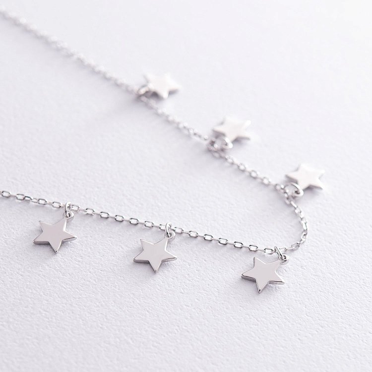 Подвійне срібне кольє "Зірочки" 181035 від ювелірного магазину Онікс - 2