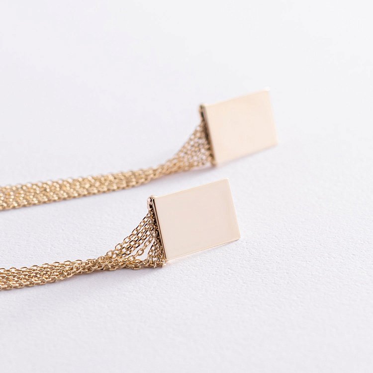 Сережки "Вишуканість" в жовтому золоті 480069М від ювелірного магазину Онікс - 2