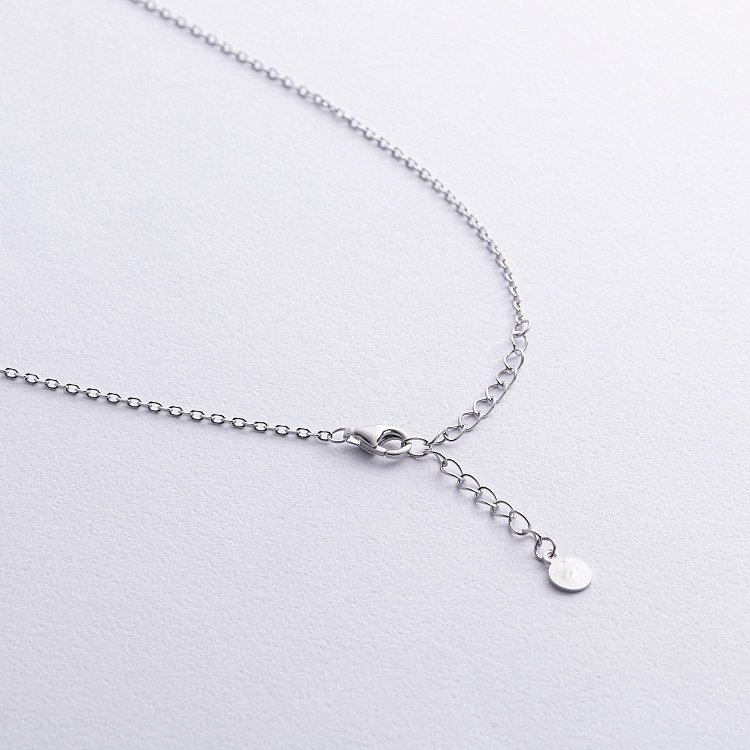 Серебряное колье с разноцветными фианитами 181301 от ювелирного магазина Оникс - 4