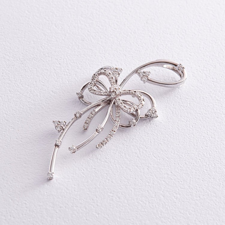 Золотая подвеска "Бантик" с бриллиантами п708 от ювелирного магазина Оникс