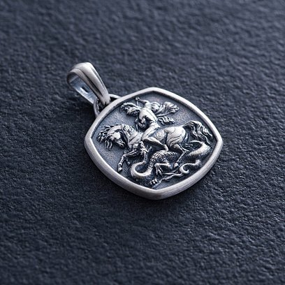 Серебряный кулон "Георгий Победоносец" (возможна гравировка) 133189 №5