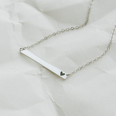 Срібне кольє з гравіюванням "Серце" 18978сер №4