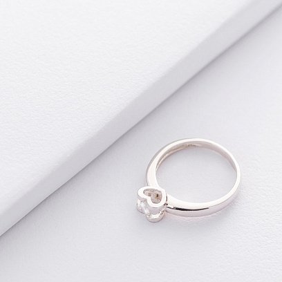 ﻿Срібна каблучка "Сердечко" (фіаніт) 112140 №3