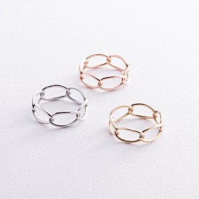 Каблучка "Ланцюжок" у білому золоті к07451 №7