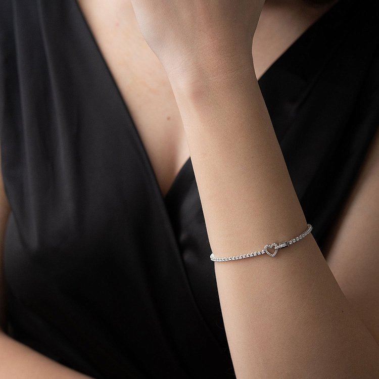 Золотой браслет "Сердце" с бриллиантами бб0023са от ювелирного магазина Оникс - 7