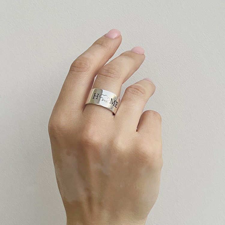 Серебряное кольцо "HOME. Украина - мой дом" 112143home от ювелирного магазина Оникс - 3
