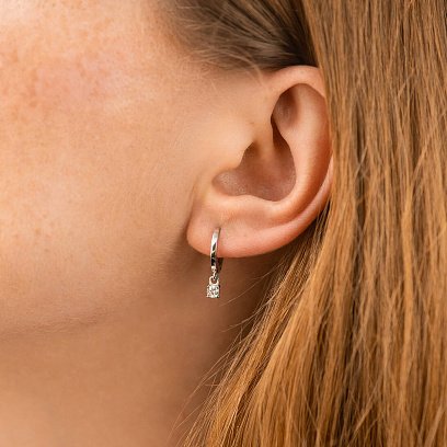 Сережки в білому золоті (фіаніти) с09102 №2