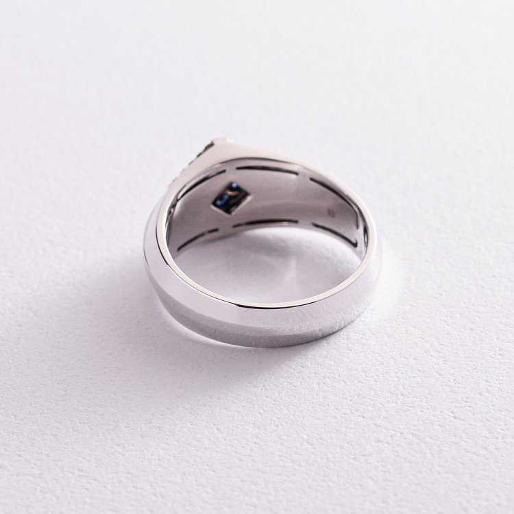 Чоловіча золота печатка з діамантами і сапфірами кб0378nl від ювелірного магазину Онікс - 4