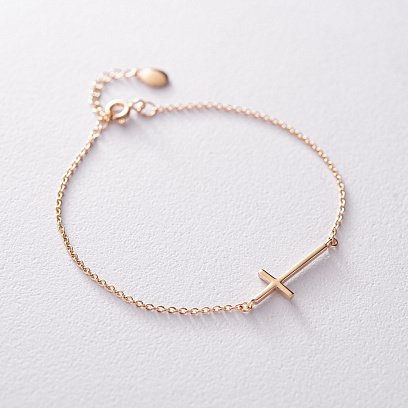 Браслет "Крестик" в желтом золоте з2081ж №9