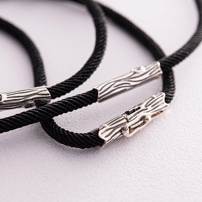 Православний срібний хрест "Розп'яття. Спаси та Збережи" на шнурку 847 №7