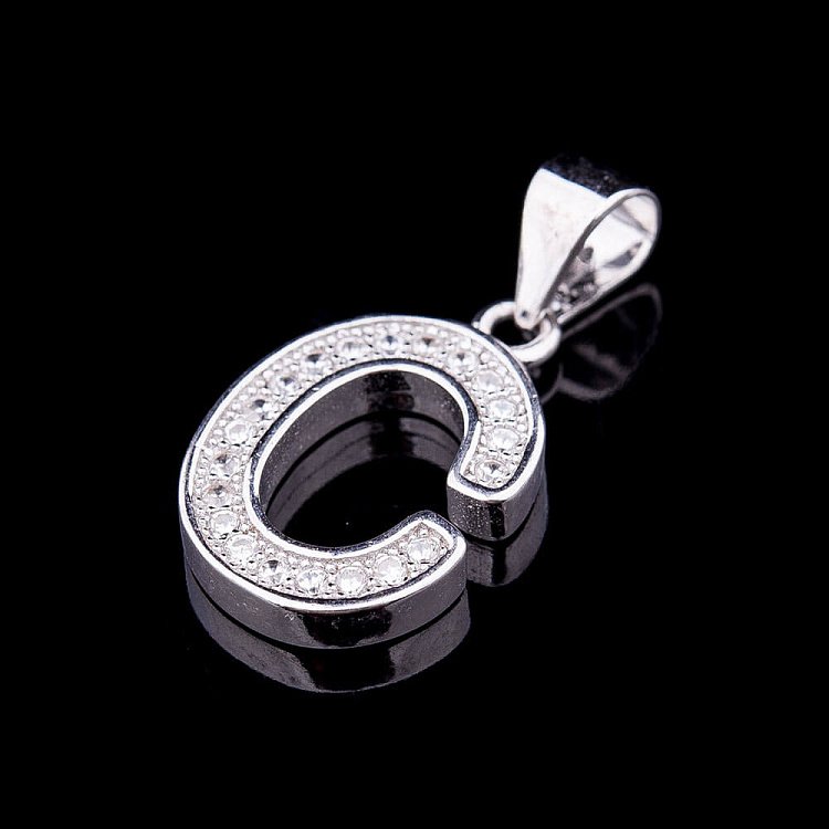 Серебряная подвеска "Буква С" с фианитами 132212 С от ювелирного магазина Оникс