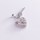 Срібна підвіска "Серце і ключик" з фіанітами 132246 от ювелирного магазина Оникс