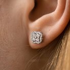 Золоті сережки - пусети "Клевер" (діаманти) 333811121 от ювелирного магазина Оникс - 5