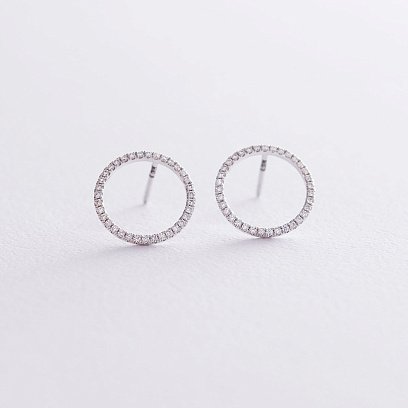 Золотые серьги с бриллиантами сб0335di