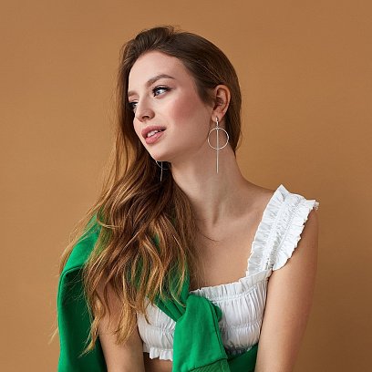 Серебряные серьги "Геометрия" 122876 №6