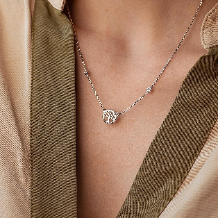 Срібне кольє "Дерево життя" (фіаніт) 18816 від ювелірного магазину Онікс - 1
