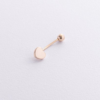 Пирсинг в пупок "Сердечко" (желтое золото) пир00264