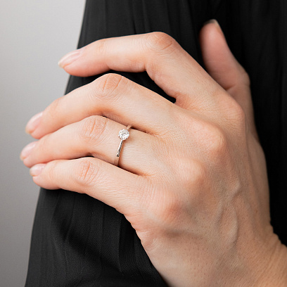 Заручальна золота каблучка з діамантом кб0692м №2