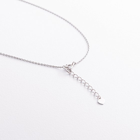 Серебряное колье с фианитом 908-01407 №5