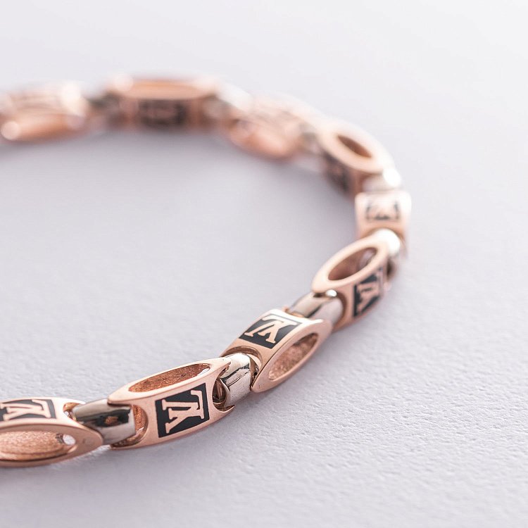 Чоловічий золотий браслет (емаль) Б0040 від ювелірного магазину Онікс - 2