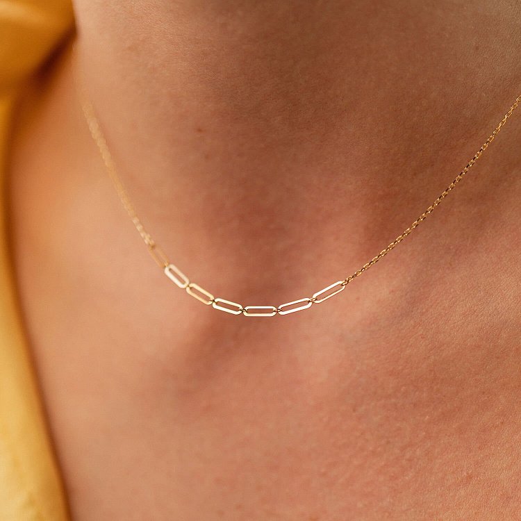 Колье - цепочка в желтом золоте кол02382 от ювелирного магазина Оникс