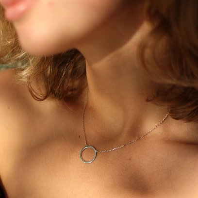 Срібне кольє "Круг" 18907 №2