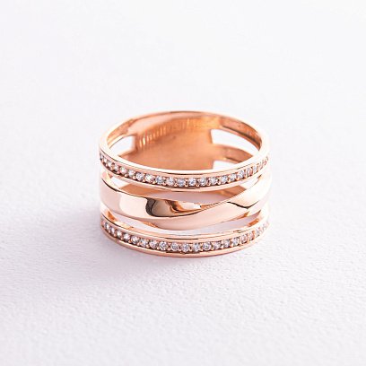 Каблучка в червоному золоті (фіаніти) к07077