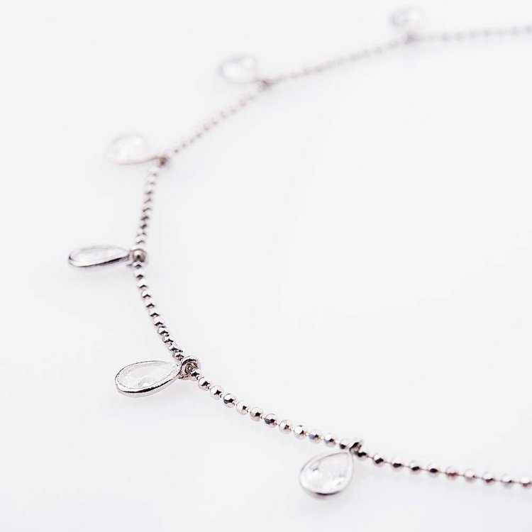 Серебряный браслет на ногу (фианиты) 14962 от ювелирного магазина Оникс - 1