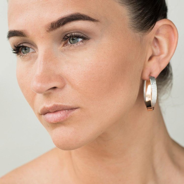 Золоті сережки-кільця с05540 від ювелірного магазину Онікс