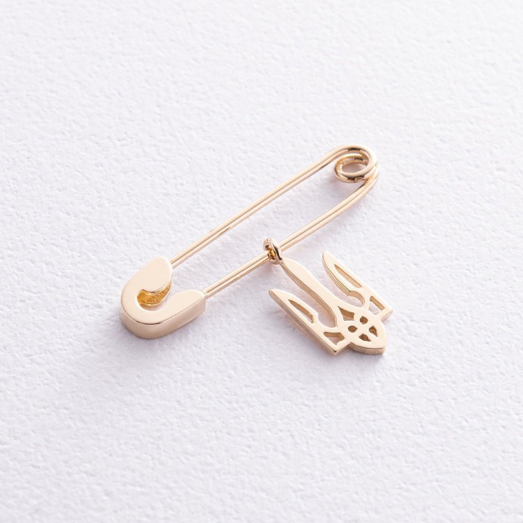 Золотая булавка "Герб Украины - Тризуб" зак00333 от ювелирного магазина Оникс