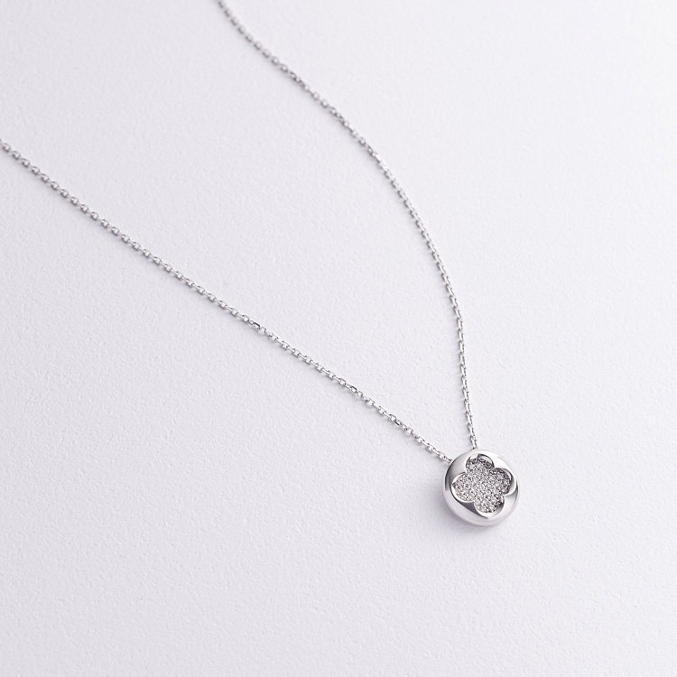 Золотое колье "Клевер" с бриллиантами 741191121 от ювелирного магазина Оникс - 2