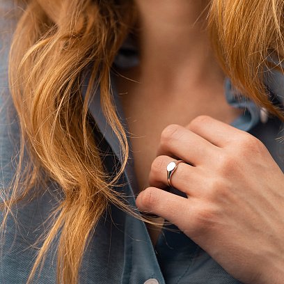 Печатка в белом золоте (возможна гравировка) к07516 №2