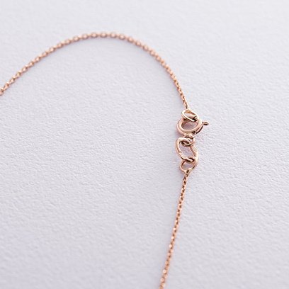 Подвійне золоте кольє з монеткою і фіанітом (можливе гравіювання) кол01573 №4