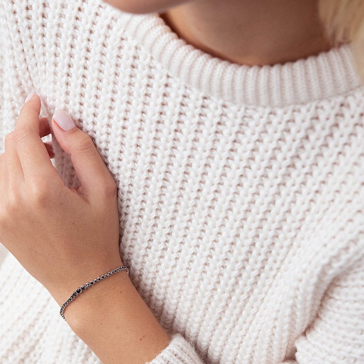 Золотой браслет "Клевер" (бриллиант) бб0015ca от ювелирного магазина Оникс - 5