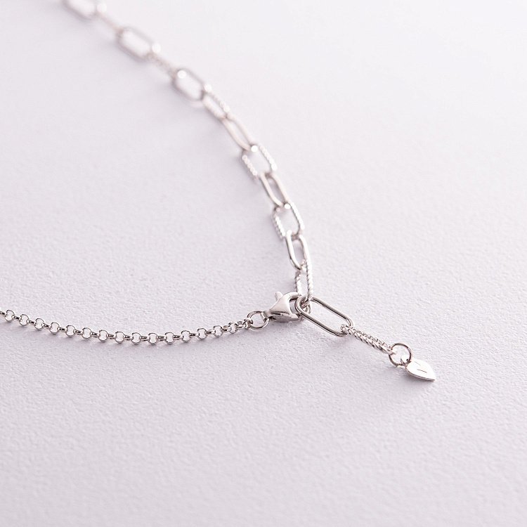 Серебряное колье "Цепочка с шариком" 181227 от ювелирного магазина Оникс - 4